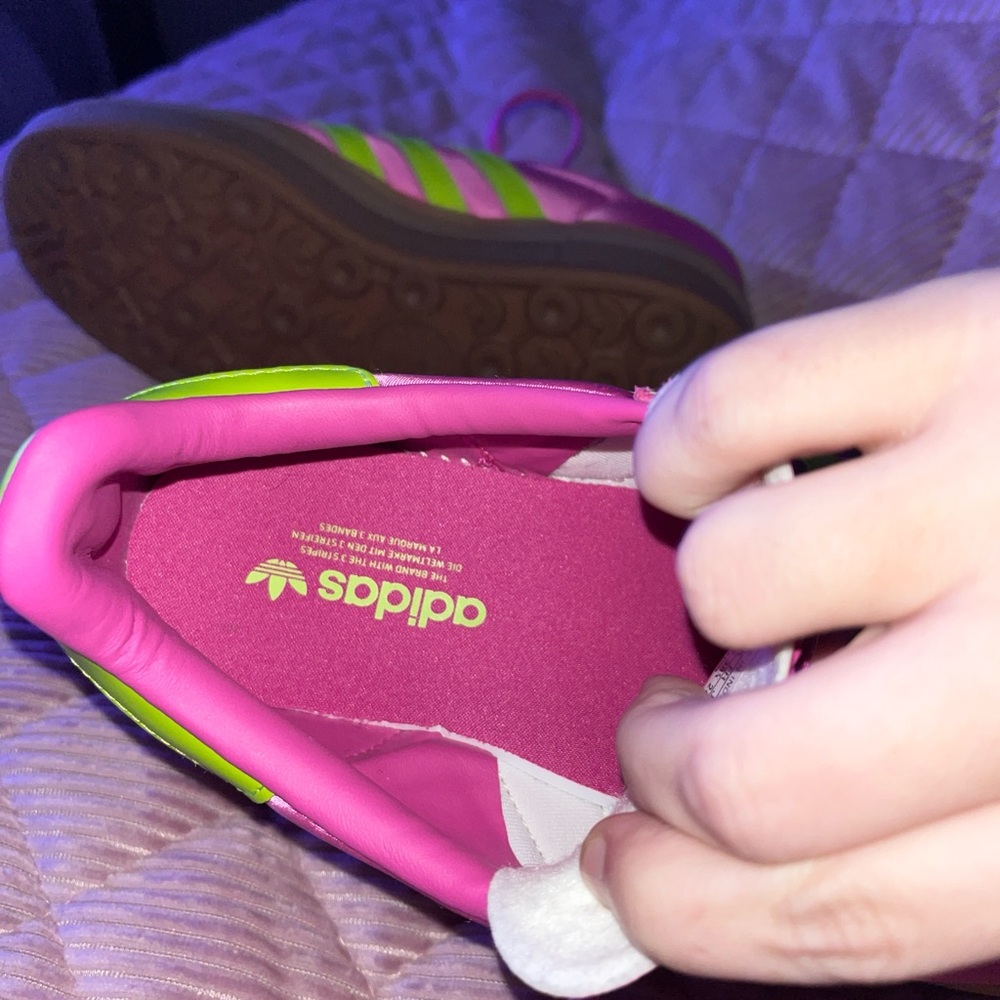 Adidas Neon Pink and Lime Sneakers Gazelles - Picture 2 of 8